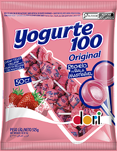 PIRULITO RECHEADO YOGURTE100 ORIGINAL 525G DORI