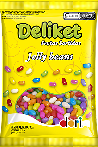 BALA DE GOMA JUJUBA DELIKET FRUTAS SORTIDAS JELLY BEANS 700G DORI