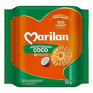 BISCOITO BOLACHA AMANTEIGADO DE COCO 280G MARILAN