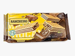BISCOITO WAFER RECHEADO CHOCOLATE 78G RANCHEIRO
