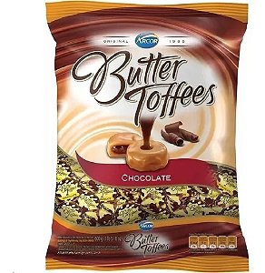 BALA MASTIGÁVEL COM RECHEIO DE CHOCOLATE BUTTER TOFFEES 500G ARCOR