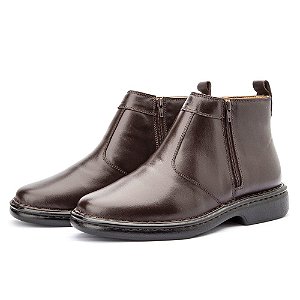 BOTA MASCULINA EM COURO LEGÍTIMO ZÍPER