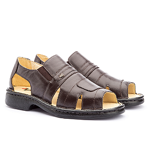 SANDÁLIA MASCULINA CONFORT GEL EM COURO L