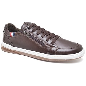 TÊNIS CASUAL EM COURO COM ZÍPER LATERAL