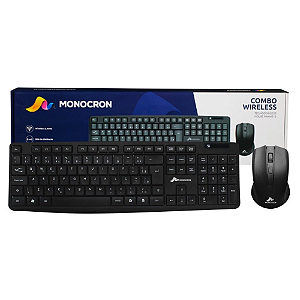 KIT TECLADO E MOUSE SEM FIO  MONOCRON