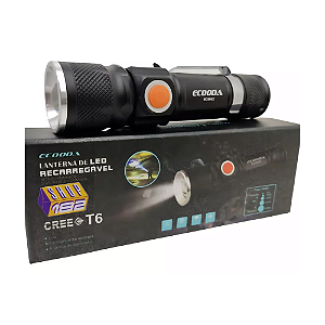 MINI LANTERNA TÁTICA RECARREGÁVEL USB LED T6 ZOOM 3 MODOS JWS