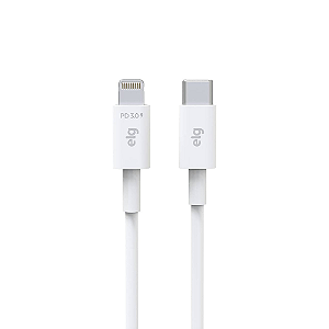 CABO USB TIPO-C PARA LIGHTNING 8 PINOS 3A 20W 1 METRO BRANCO