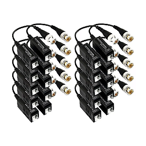 DEZ PARES VÍDEO BALUN PARA CAMERA INTELBRAS HD CVI MULTI HD