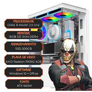 PC GAMER CORE I5 10400F 2,9GHZ / 16GB RAM DDR4 / SSD 500GB