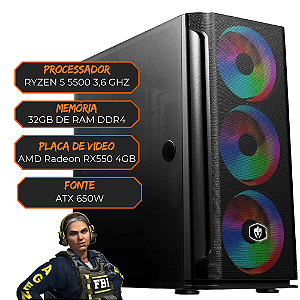 PC GAMER RYZEN 5 5500  3,6GHZ / 32GB RAM DDR4 / 1TB SSD