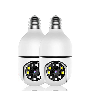 KIT 2 CAMERA LAMPADA GIRATÓRIA FULL HD WIFI 360