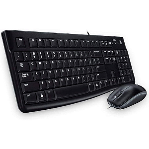 KIT TECLADO E MOUSE LOGITECH MK120 PRETO USB