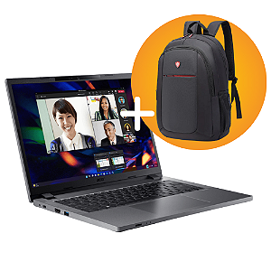 KIT NOTEBOOK ACER TRAVEL MATE TMP214-55-59VU I5-1335U / 8GB RAM / 512GB SSD COM MOCHILA E MOUSE