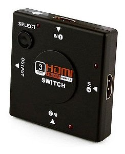 CHAVEADOR SWITCH HDMI  3 PARA 1 S/ CONTROLE