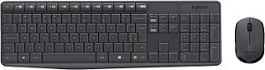 KIT TECLADO E MOUSE LOGITECH MK235 S/FIO CINZA