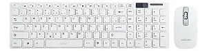 KIT TECLADO E MOUSE SEM FIO BRANCO K06