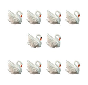 Kit 10 mini Cisne Brancos Maquetes, Mini Mundos, Terrário