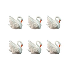 Kit 6 mini Cisne Brancos Maquetes, Mini Mundos, Terrário