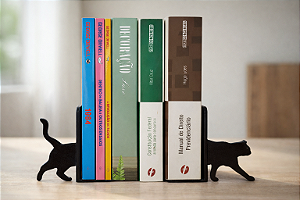 Aparador de Livros Suporte Bibliocanto - Organizador Criativo - O Gato