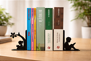 Suporte Aparador de Livros Bibliocanto - Organizador Criativo - Lendo