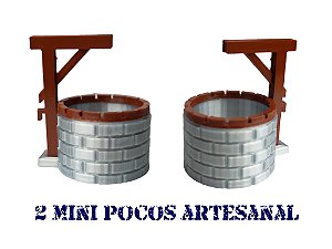 2 Poço Artesanal Miniatura Terrário Mini Maquete Cenario Rpg