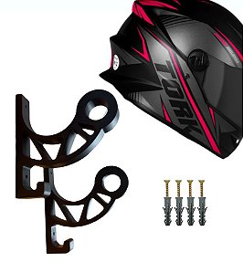 Kit 2 Suportes De Parede Para Capacetes De Moto Com Gancho