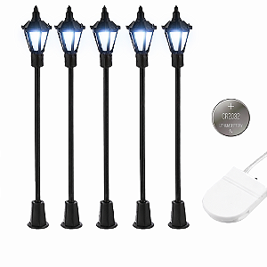 Kit 5 Miniatura De Postes Com Led Fiação Soquete Mini Postes