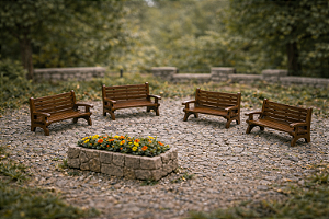 5 Miniatura Bancos Praça Maquete Suculenta Bonsai Mini Mundo