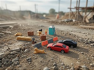 Kit Canteiro de Obras Miniaturas - Maquetes e Dioramas | Mad Maker