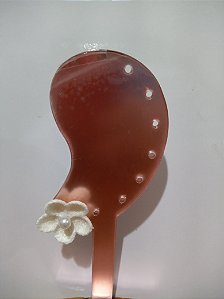 Brinco de Crochê com Pérola - Cor Branco 0007