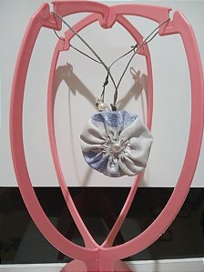 Colar de Fuxico com Pérola 0012