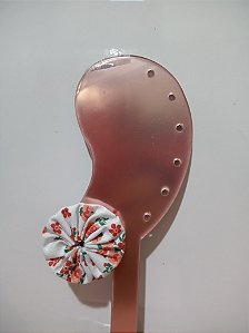 Brinco de Fuxico Floral Branco 0015