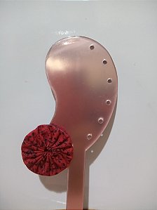 Brinco de Fuxico Estampado Vermelho 0021