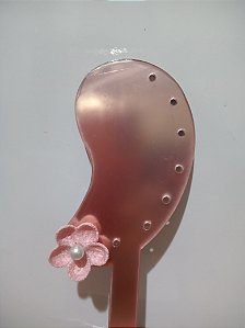 Brinco de Crochê com Pérola - Cor Rosa 0028