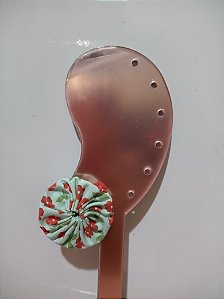 Brinco de Fuxico Floral Azul 0032