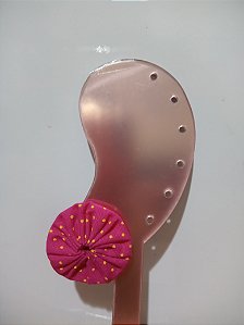 Brinco de Fuxico Poá Rosa 0037