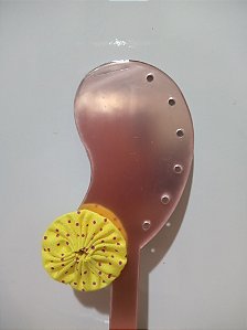 Brinco de Fuxico Poá Amarelo 0038