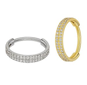 Piercing Argola dupla cravejada (Titânio)