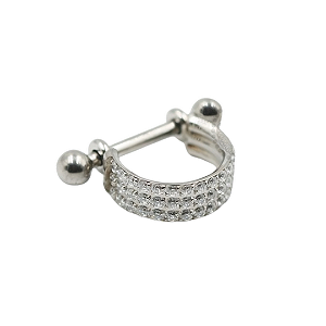 Piercing Conch Triplo Cravejado 2 em 1