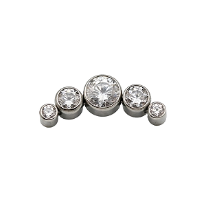 Piercing Labret Cluster Zircônias (Titânio)