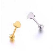 Piercing Labret Coração (Aço Cirúrgico)