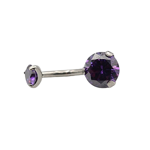 Piercing de umbigo Zircônia Roxa (Titânio)
