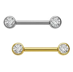 Piercing de Mamilo com Zircônias (Titânio)