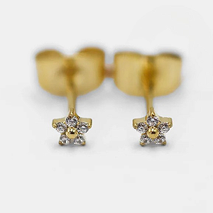 Brinco mini flor 3mm (TITÂNIO)