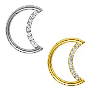 Piercing Lua cravejada daith (TITANIO)