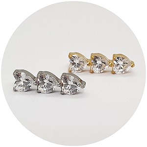 Labret 3 corações Zircônias – Titanio