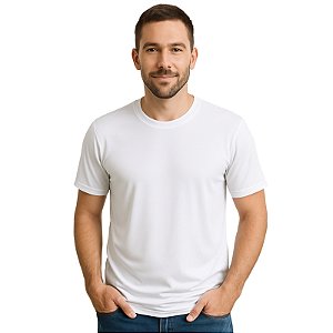 Camiseta Masculina Branca Malha Fria PV