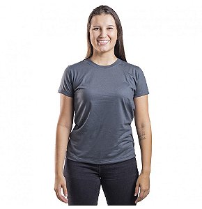 Baby Look Malha Feminina Fria Cinza Chumbo