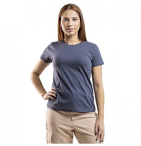 Baby Look Algodão Cinza Chumbo Premium Basic