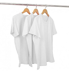 Kit 3 Camisetas Algodão Branca Premium